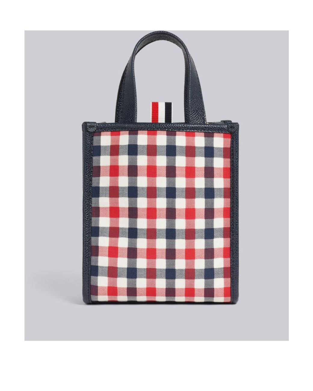 Thom Browne Red Mini Rwb-Stripe Tote Bag