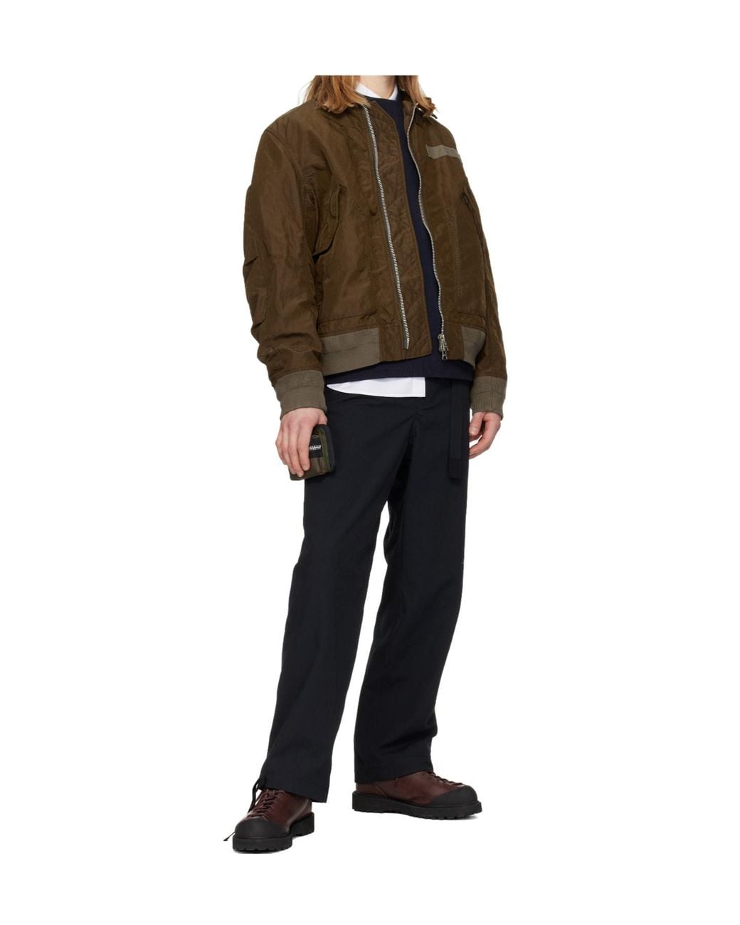 Sacai Black Belted Trousers for men