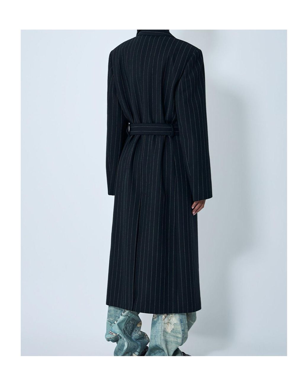 Acne Black Peaked Lapel Trench Coat