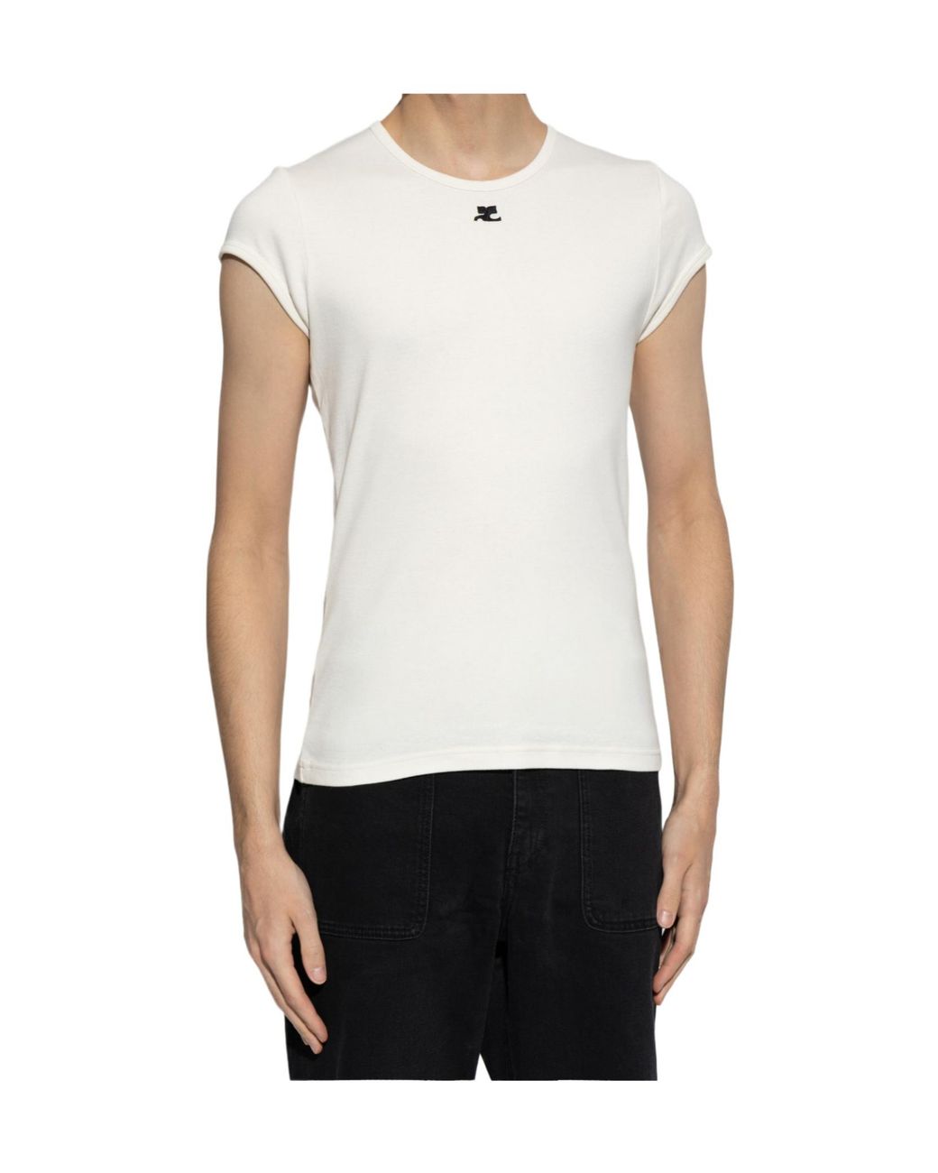 Courreges White Crew Neck T-Shirt for men