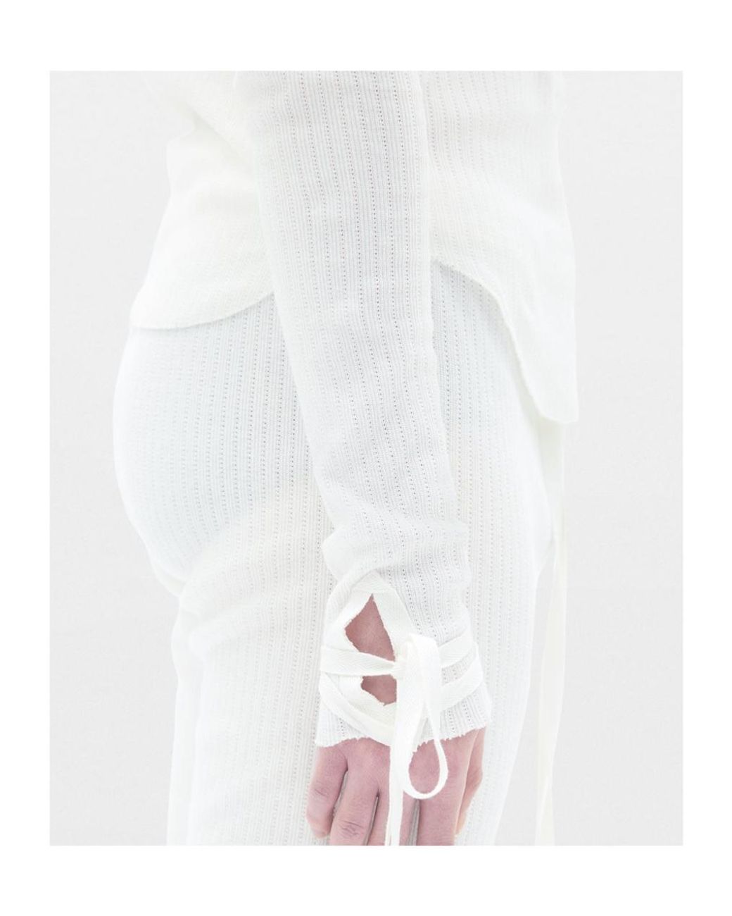 Ann Demeulemeester White Pointelle T-Shirt for men