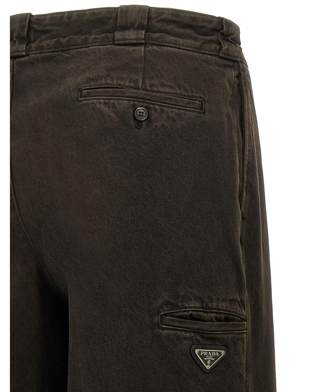 Prada Black Mid-Rise Loose-Fit Jeans for men