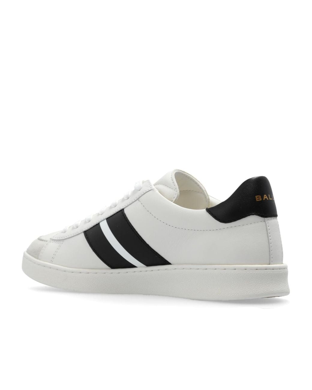 Bally White Round Toe Lace-Up Sneakers