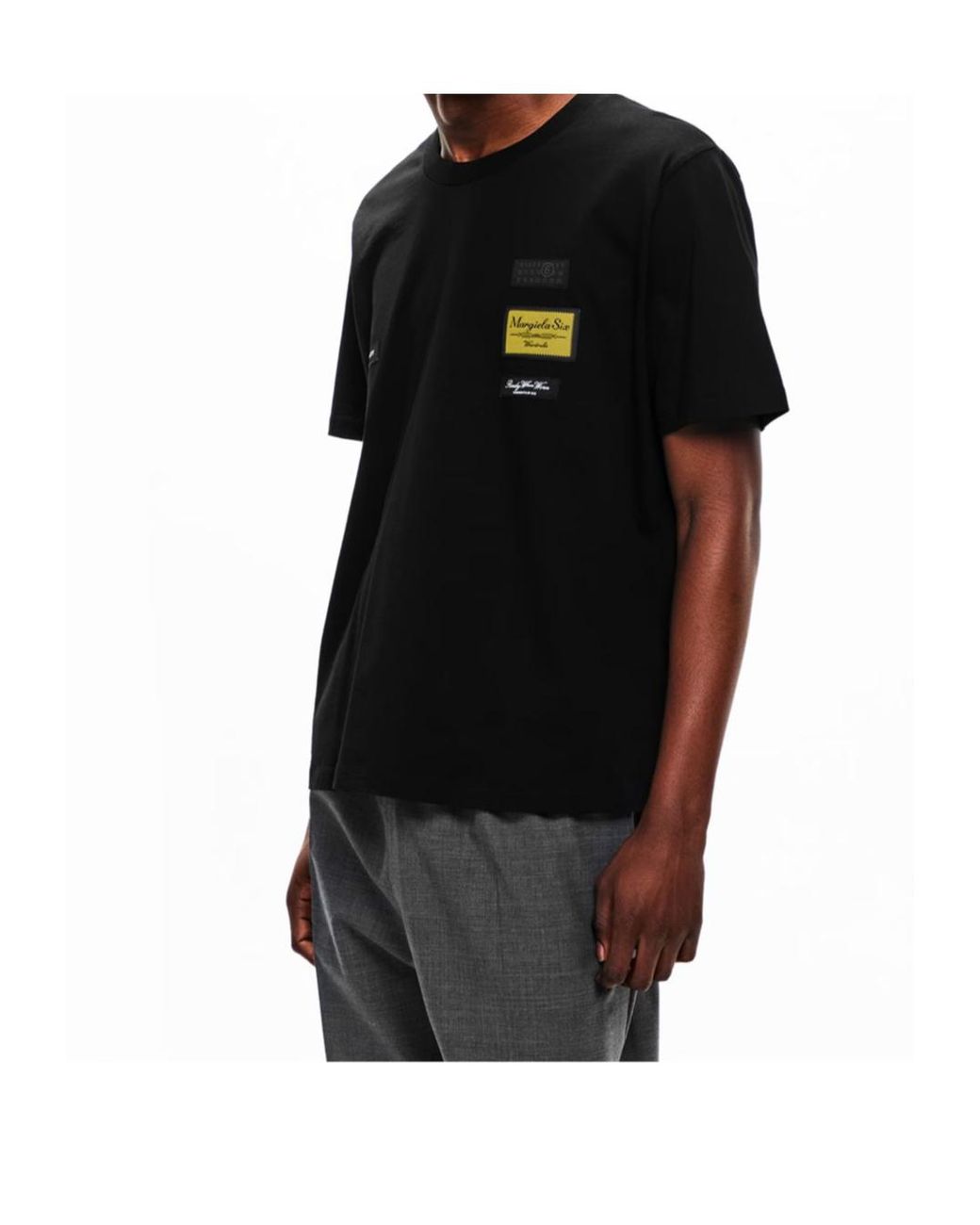 MM6 by Maison Margiela Black Logo T-Shirt for men
