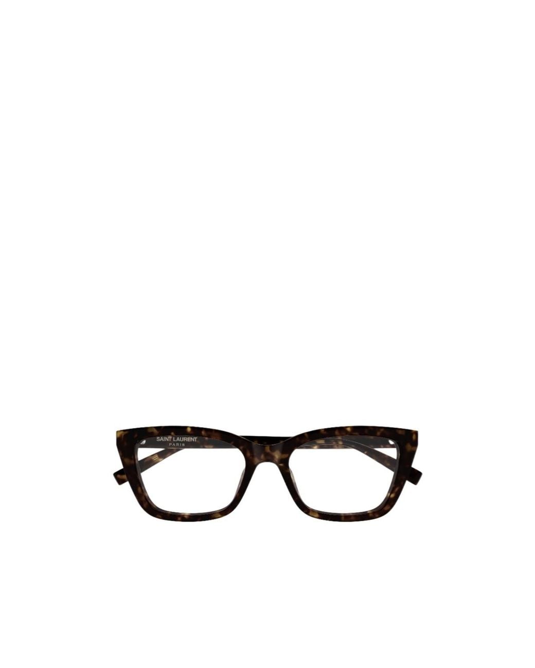 Saint Laurent White Tortoiseshell-Effect Glasses