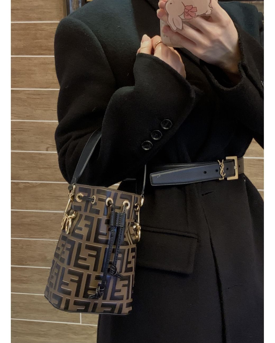 Fendi Brown Mon Tresor Mini Bucket Bag