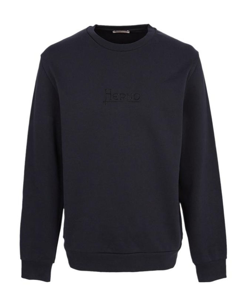 Herno Blue Logo-Embroidered Cotton Sweatshirt for men