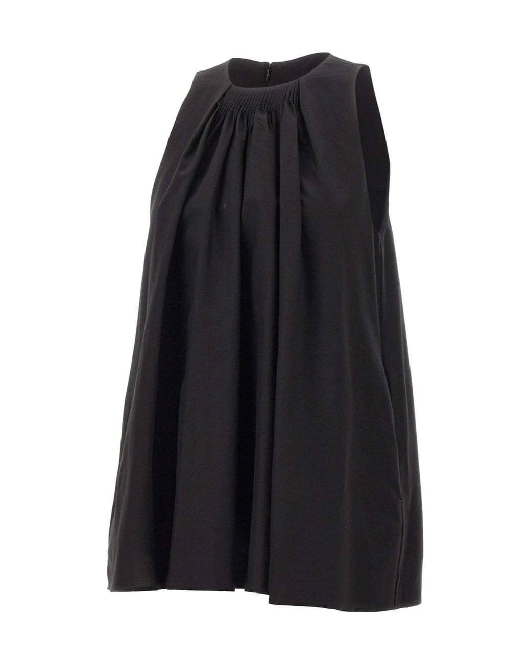 Loulou de Saison Black Liao Flaring Gathered Top