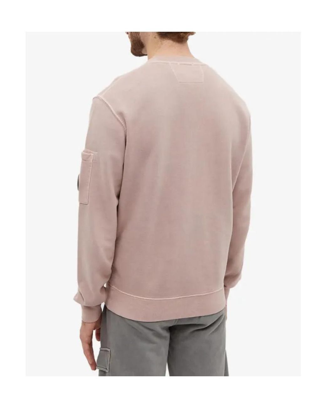 C P Company Pink Logo-Patch Cotton Sweatshirt for men