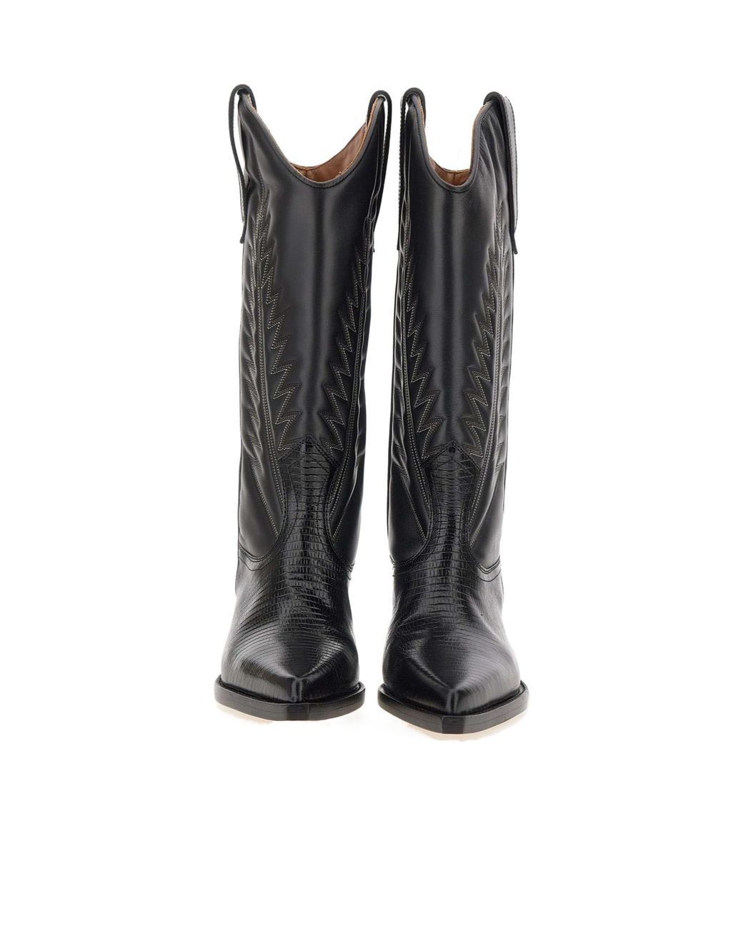 Paris Texas Black Rosario 60Mm Lizard-Effect Boots
