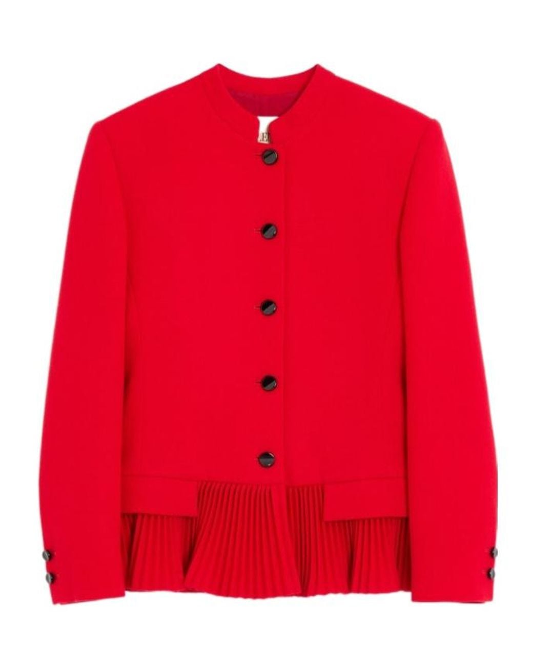 Valentino Red Wool Crepe Jacket