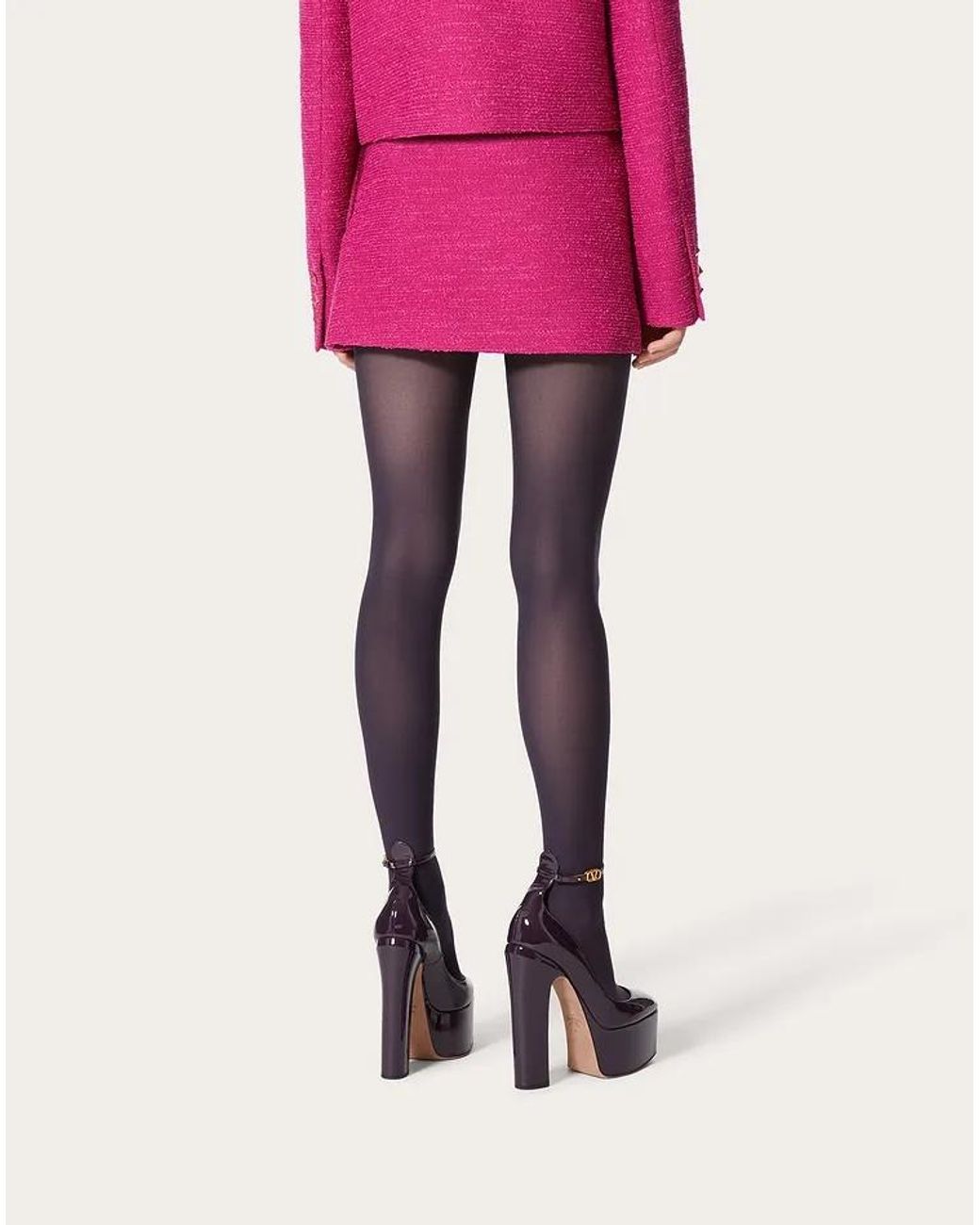 Valentino Pink Rockstud-Embellished A-Line Skirt