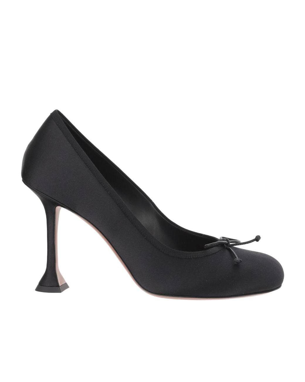 AMINA MUADDI Black Round-Toed High Heels