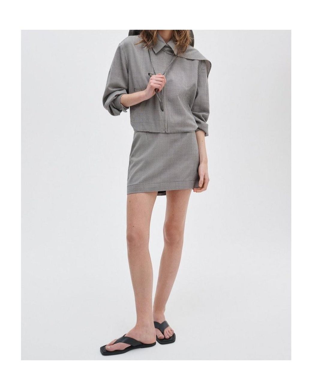 Rag & Bone Gray Draped Scarf Detail Jacket