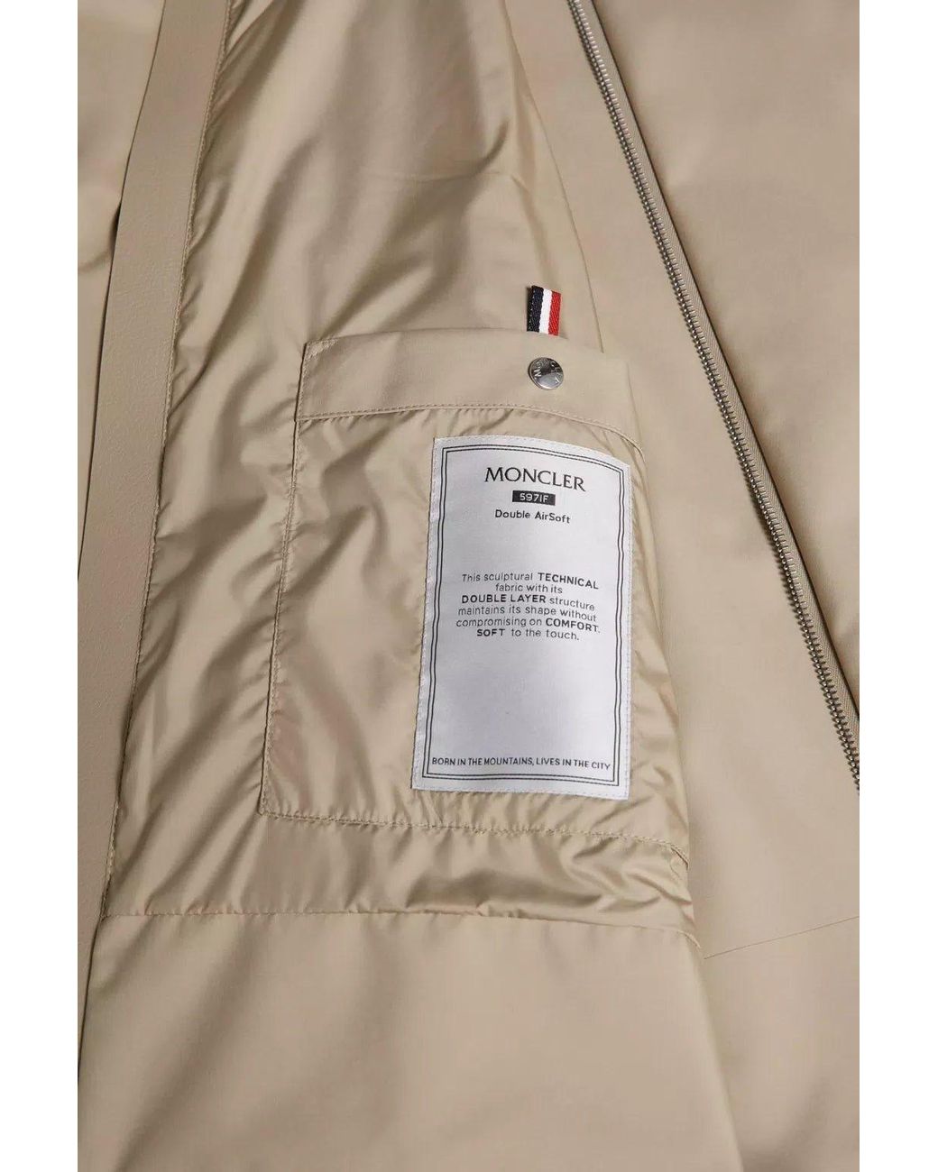 Moncler Natural High Neck Zip-Up Jacket for men