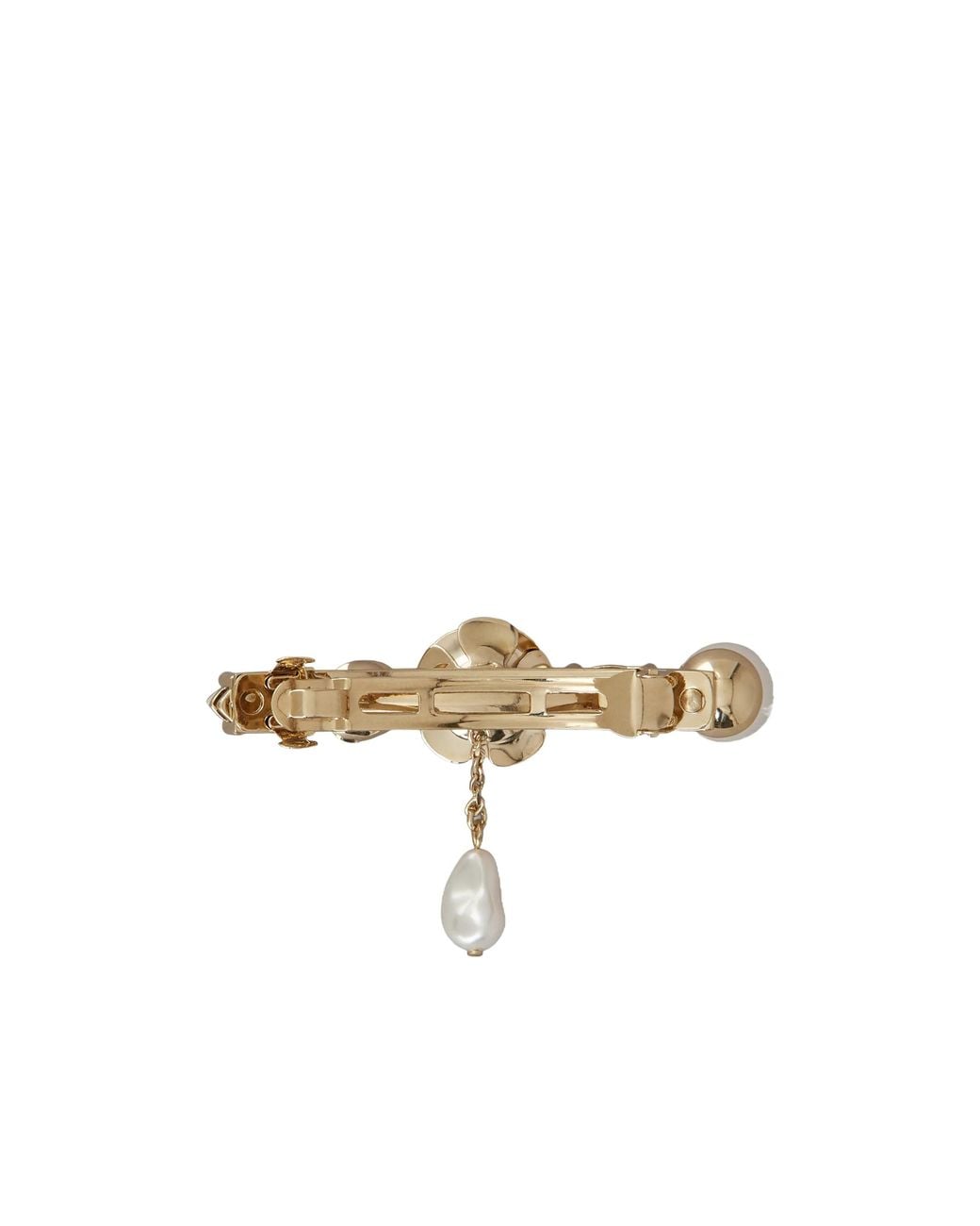 Roger Vivier Metallic Rose Pearls Hair Clip