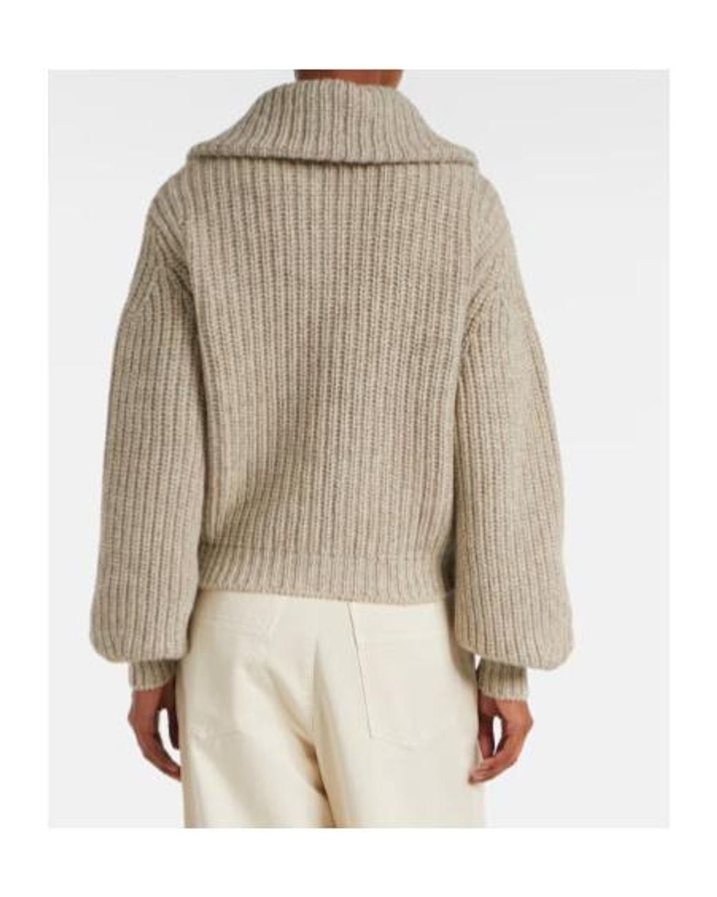 Lemaire Natural Ribbed-Knit Alpaca And Yak Wool Cardigan