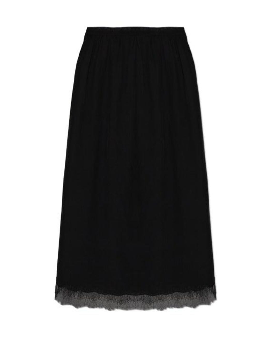 Zadig & Voltaire Black Jarvis Lace-Trim Midi Skirt