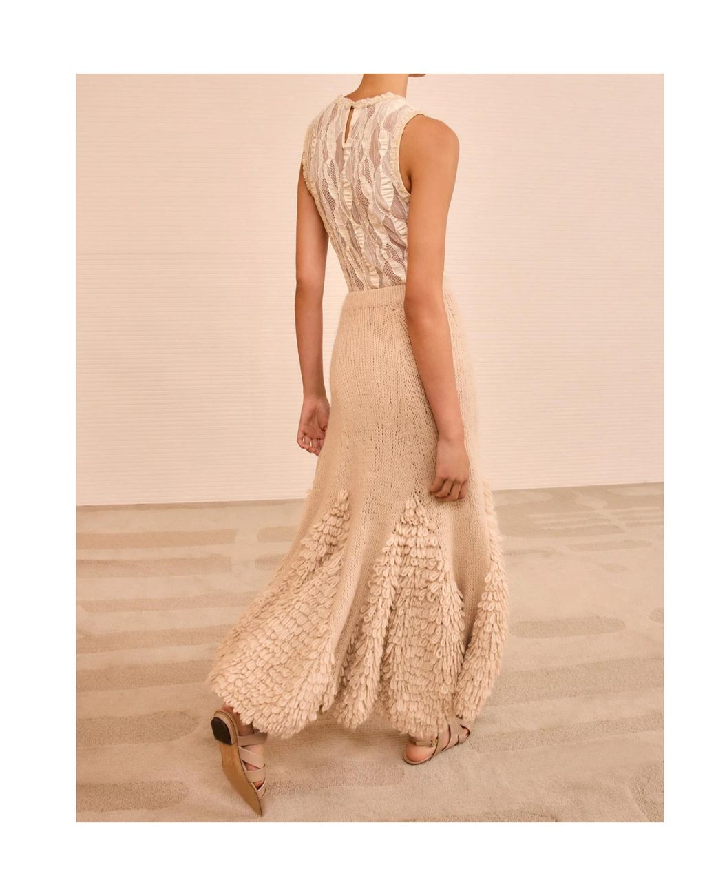 Ulla Johnson Natural Jupe Midi Circulaire En Laine