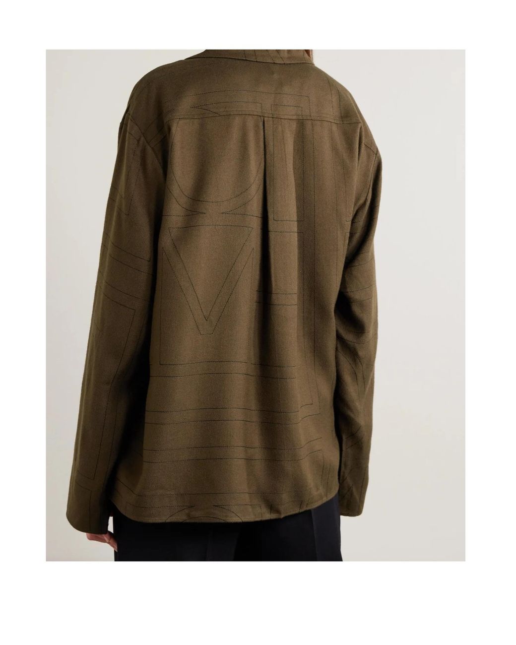 Totême Green Embroidered Modal-Twill Shirt
