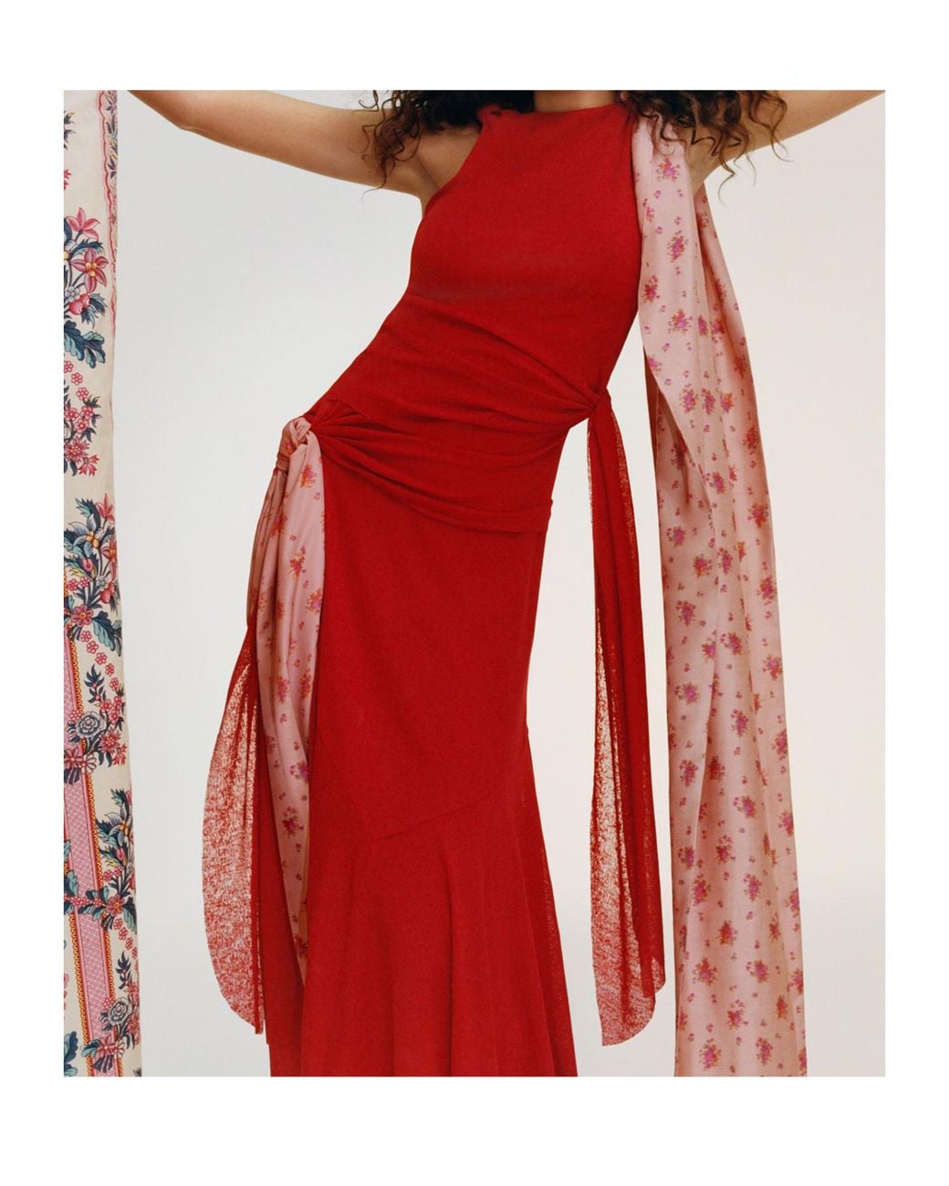 Ganni Red Marl Mesh Long Dress