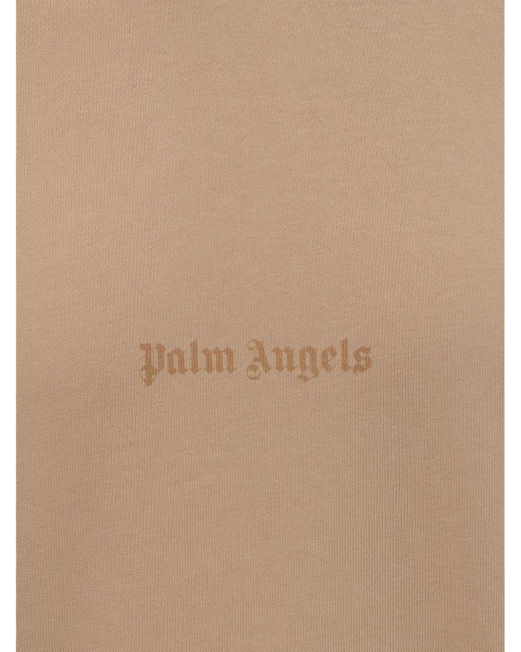 Palm Angels Natural Logo-Printed Crewneck Sweatshirt for men