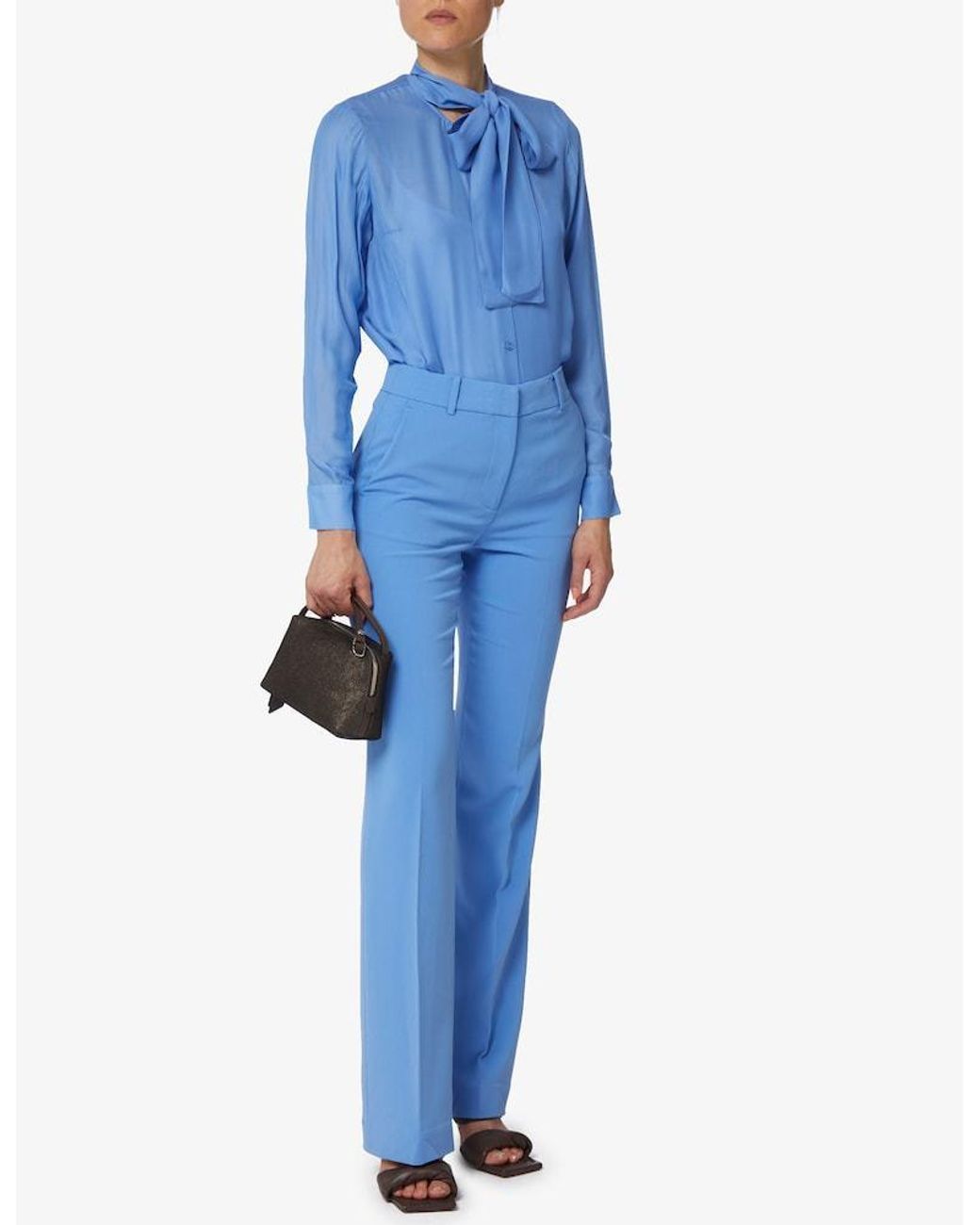 Michael Kors Blue Michael Straight Leg Bootcut Trousers