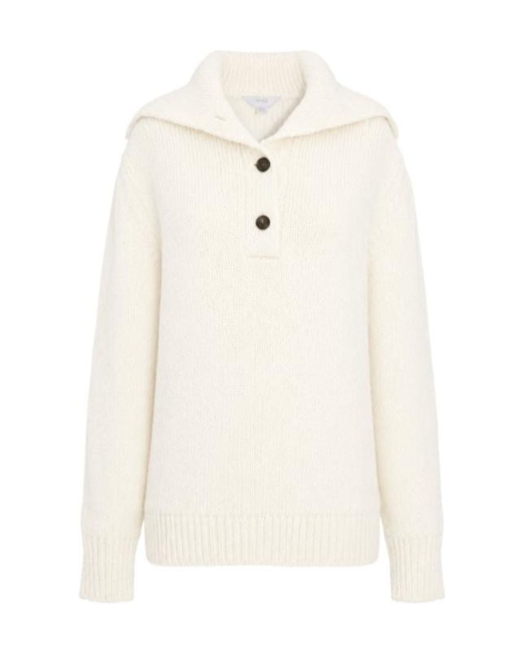 Malo White Buttoned Sailor Knitted Sweater