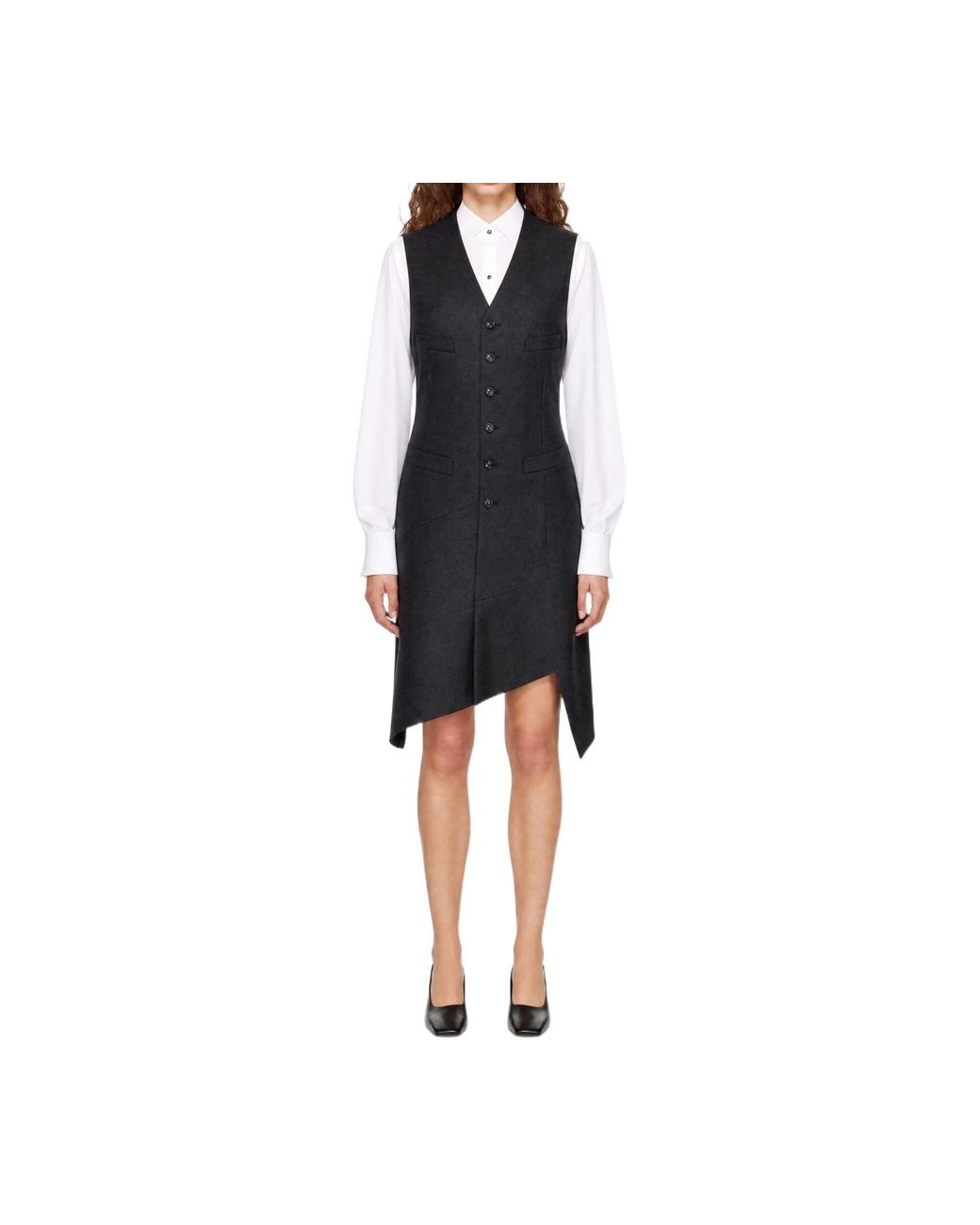 Comme des Garçons Black V-Neck Dress