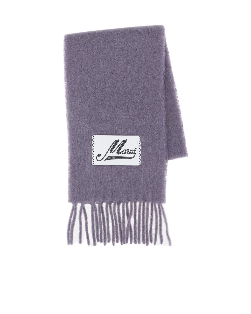 Marni Purple Fringed Scarf