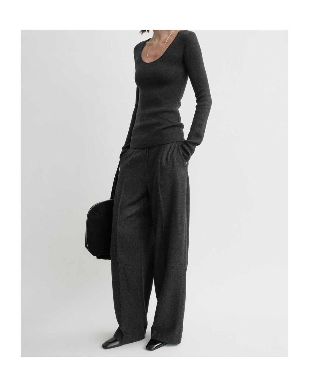 Totême Black Compact Knit Top