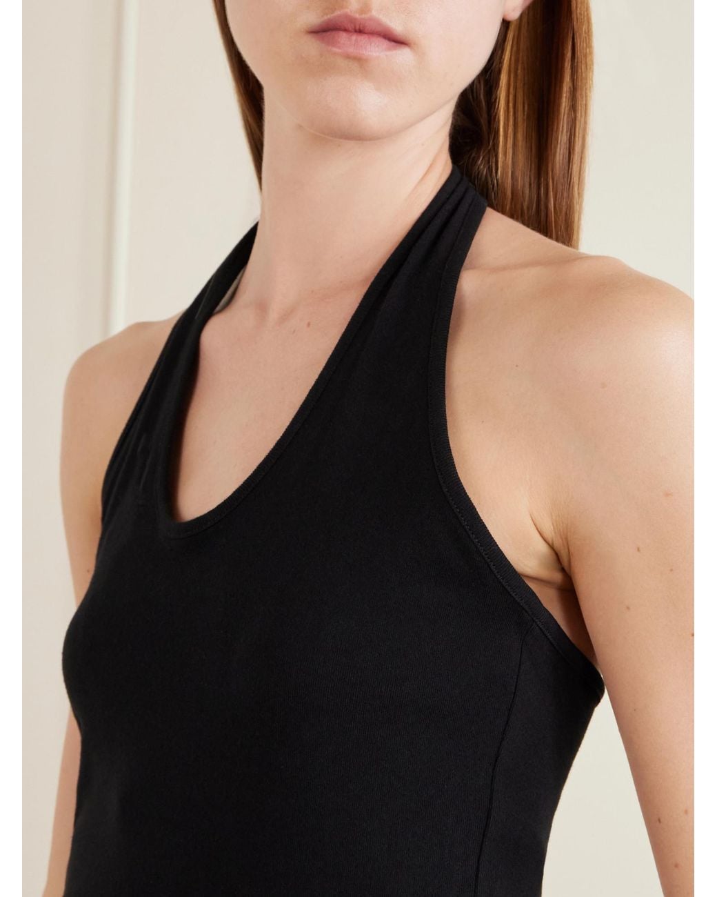 Matteau Black Tie--Jersey Halterneck Tank