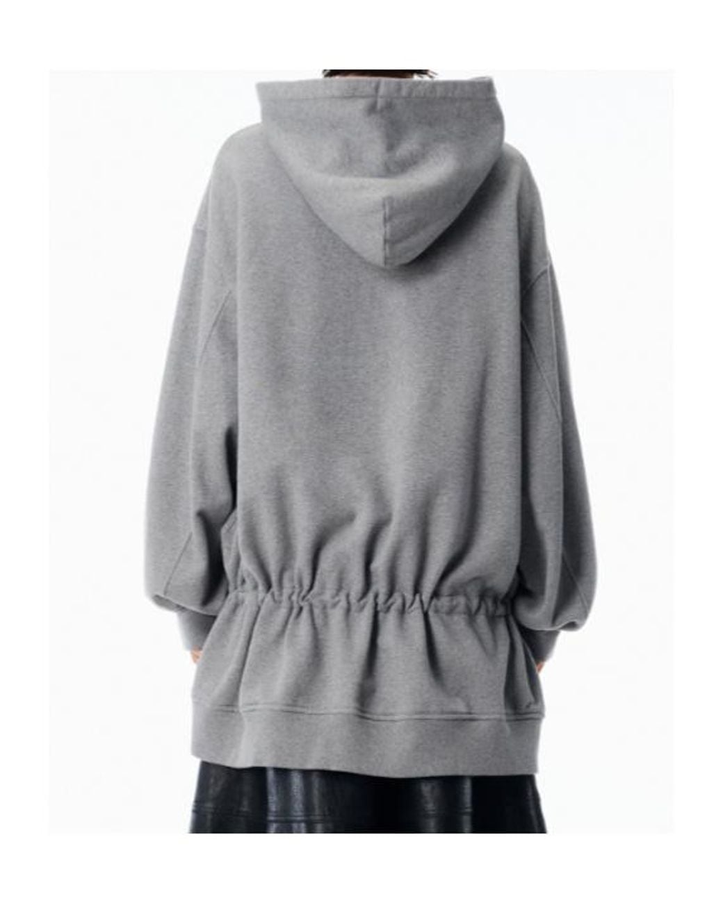 T By Alexander Wang Gray Oversized Drawstring Hoodie
