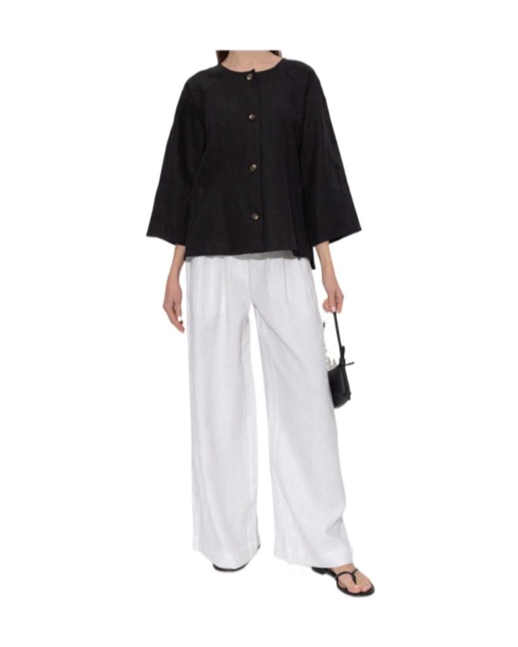Posse White Parker Wide-Leg Pants