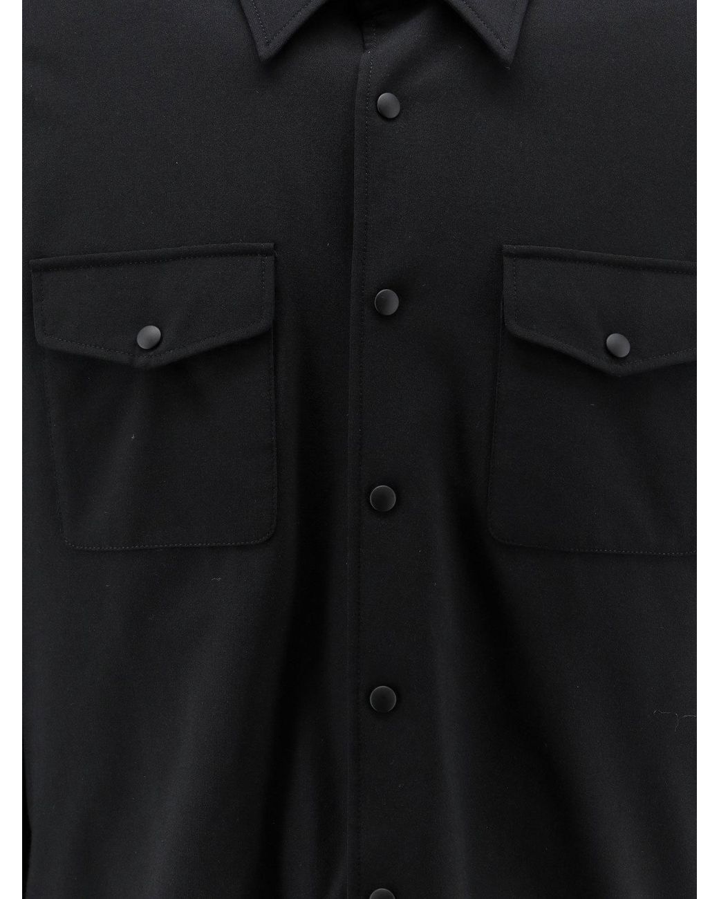 Aspesi Blue Snap-Front Utility Shirt for men