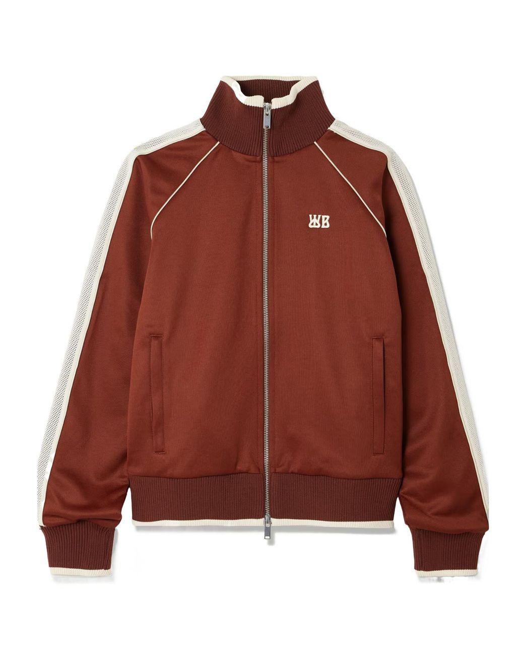 Wales Bonner Embroidered Mesh-Trimmed Jersey Track Jacket
