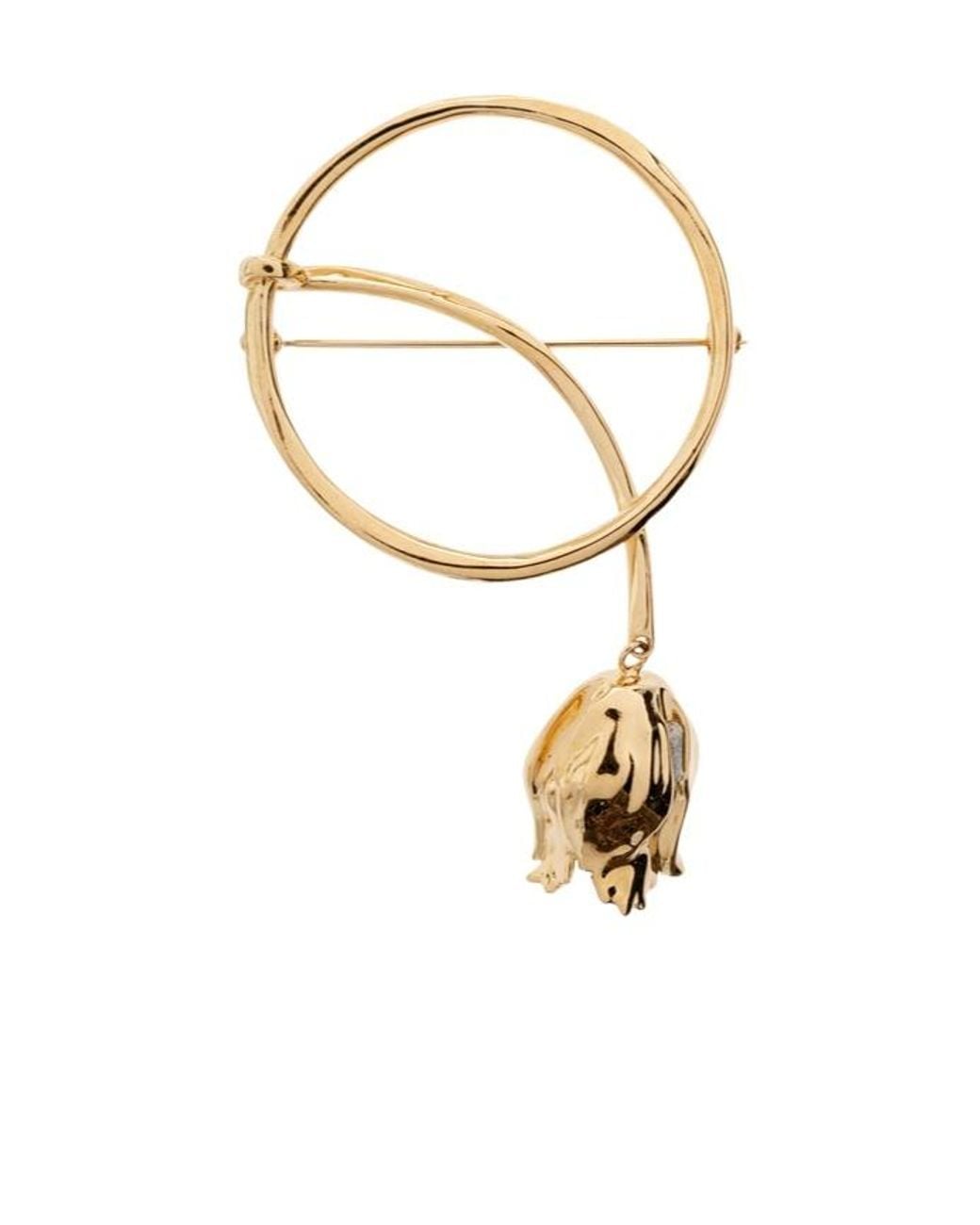 Chloé Metallic Chloé Tulip Drop Brooch