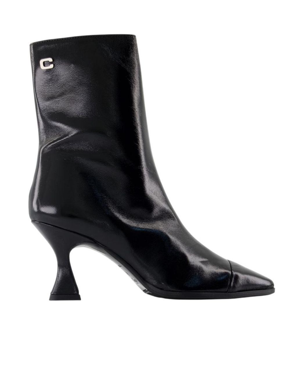 CAREL PARIS Black Zip-Up Cap Toe Boots