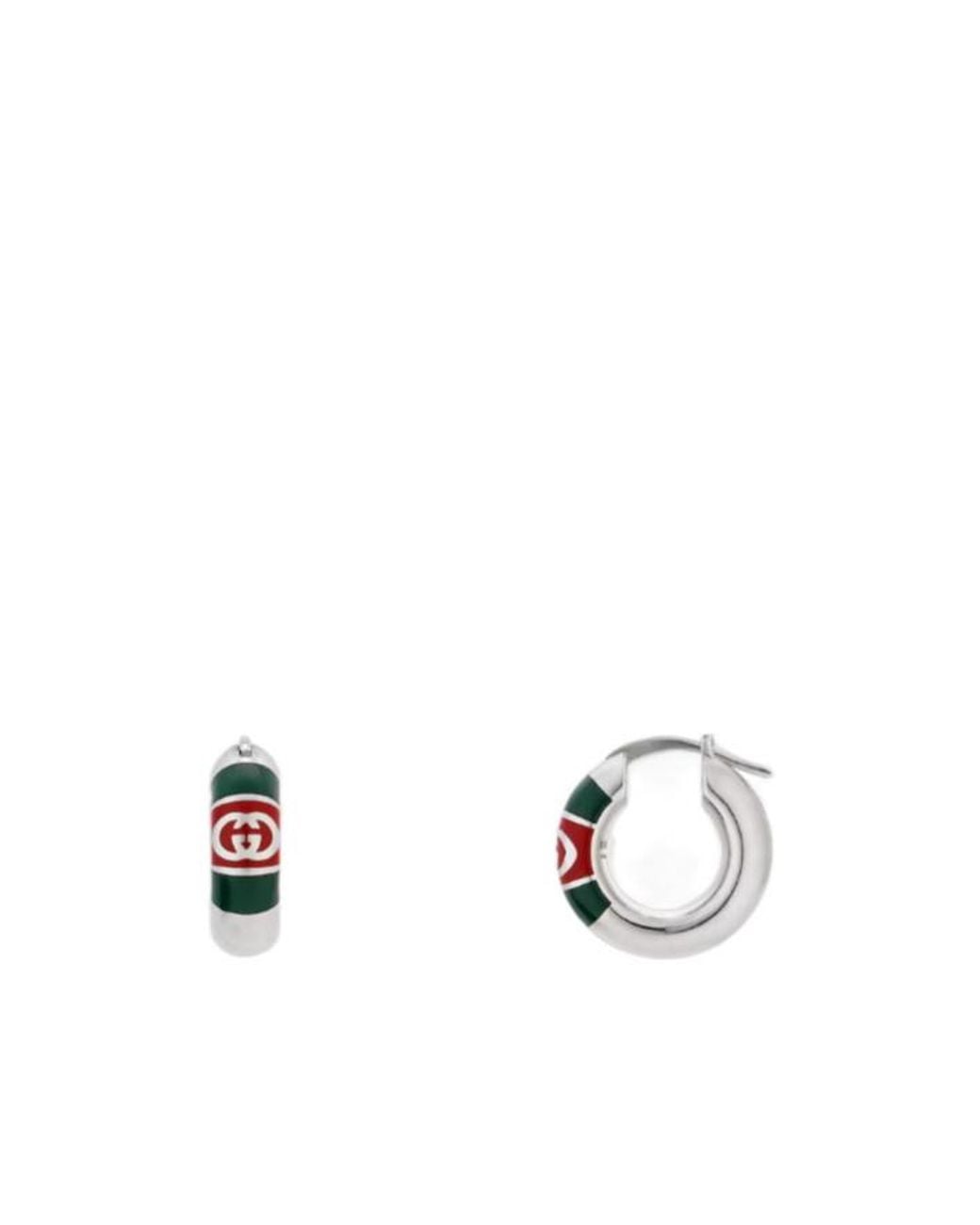 Gucci White Earrings With Web Detail