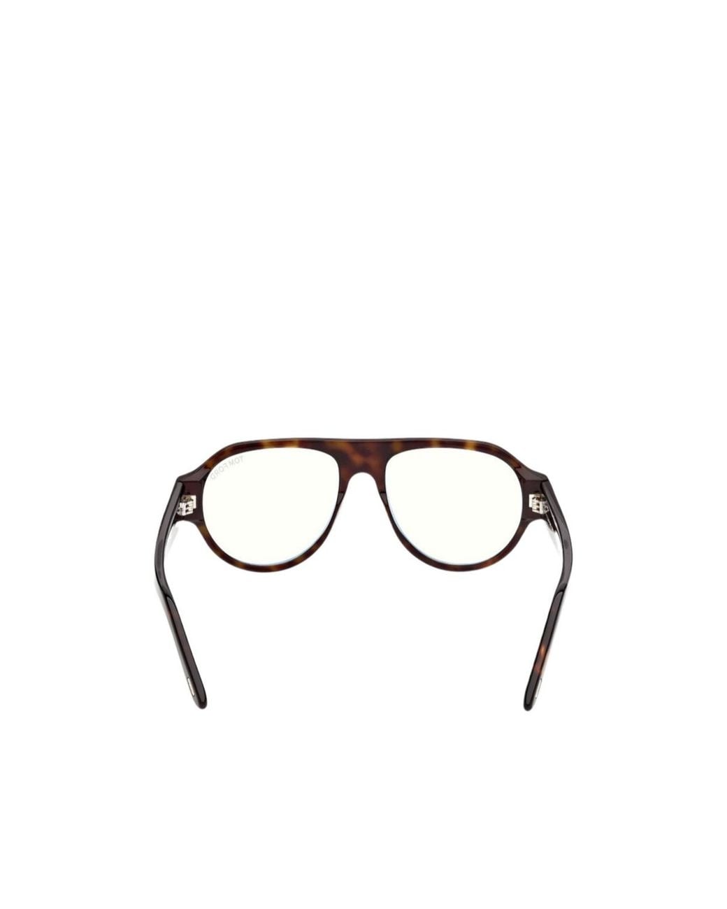 Tom Ford White Eyewear Pilot Frame Glasses for men