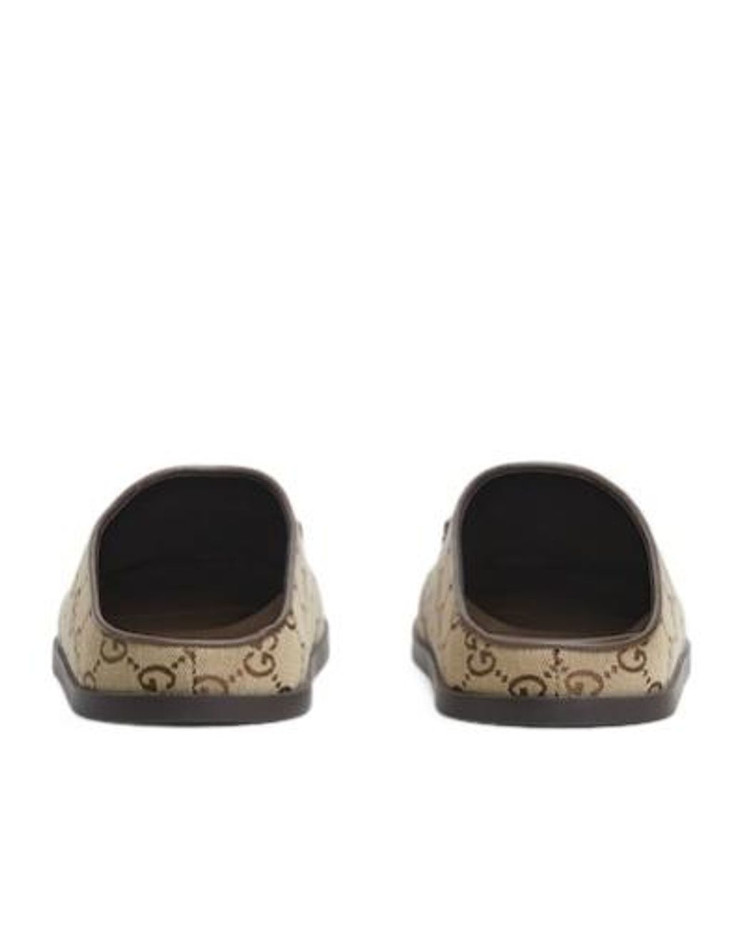 Gucci Brown Horsebit Monogrammed Mules