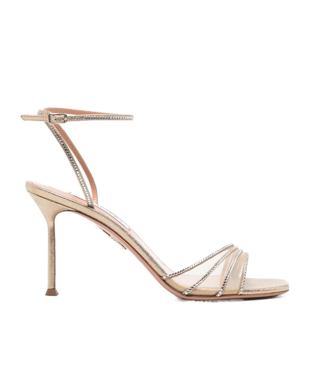 Aquazzura White Dream Girl Crystal-Embellished Sandals