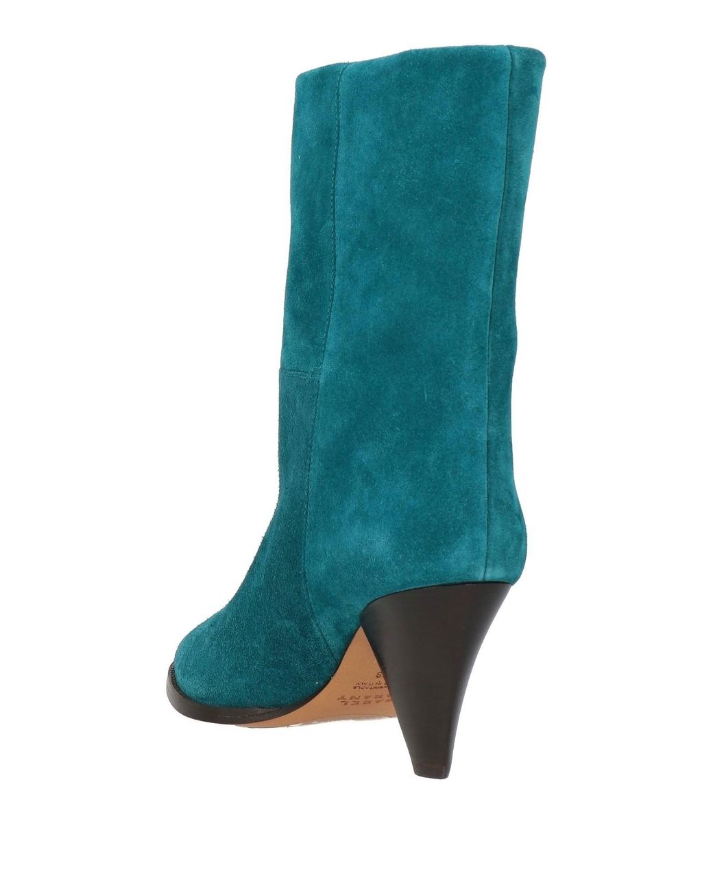 Isabel Marant Green Minimalist Suede High-Heel Ankle Boots