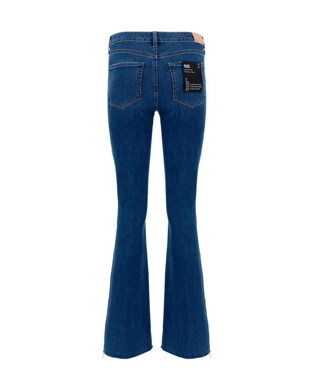 PAIGE Blue Bootcut Cotton-Blend Jeans