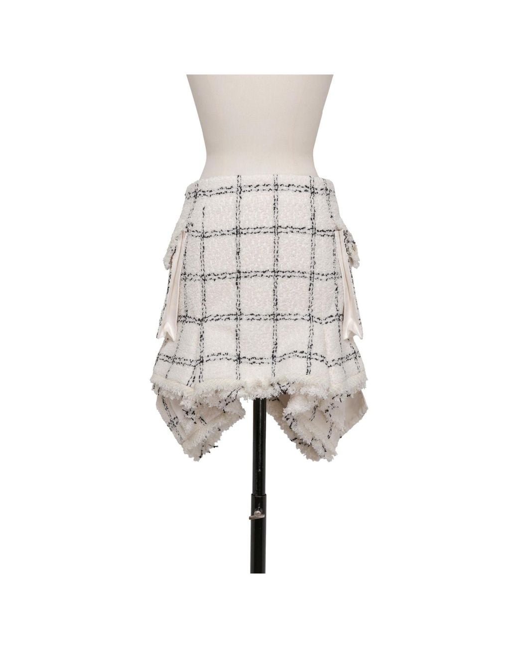 Sacai White Tweed Skirt