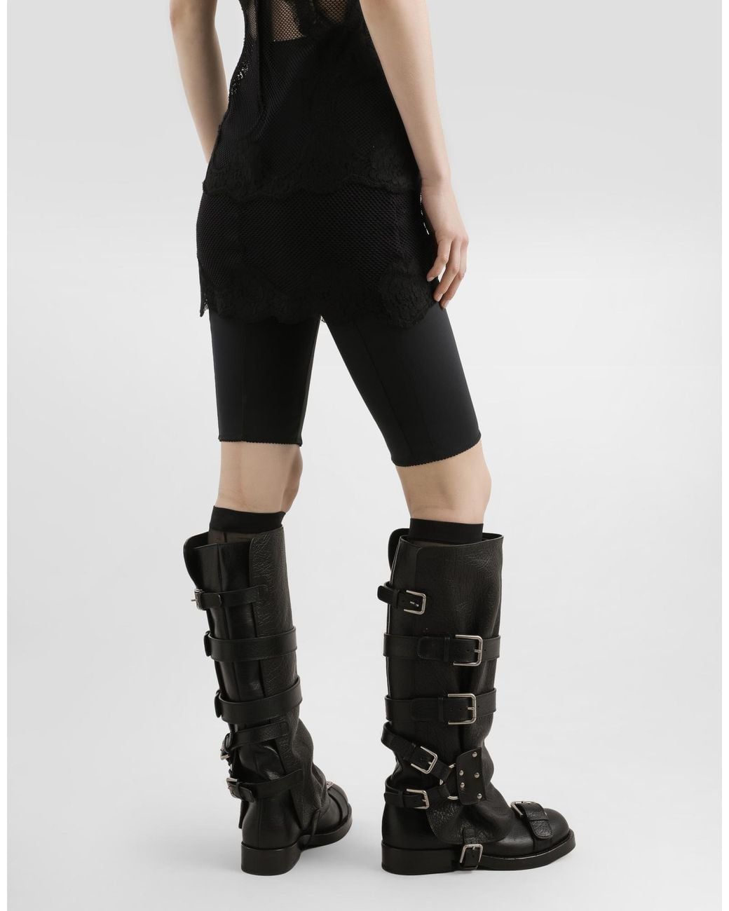 Dolce & Gabbana Black Elastic-Waist Cycling Shorts