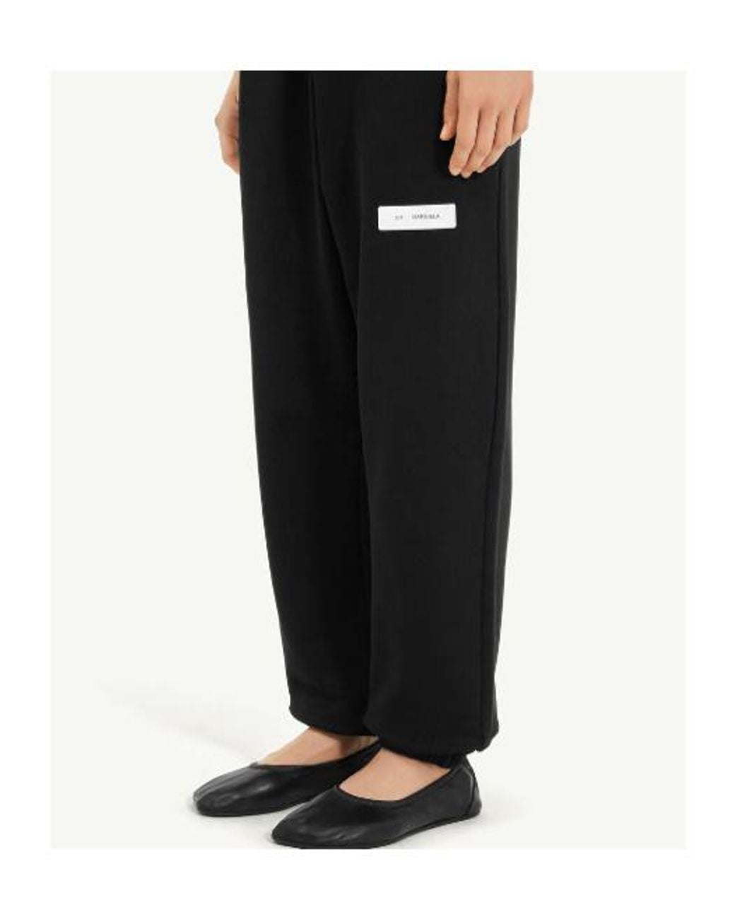 MM6 by Maison Margiela Black Elastic-Waistband Tapered Trousers