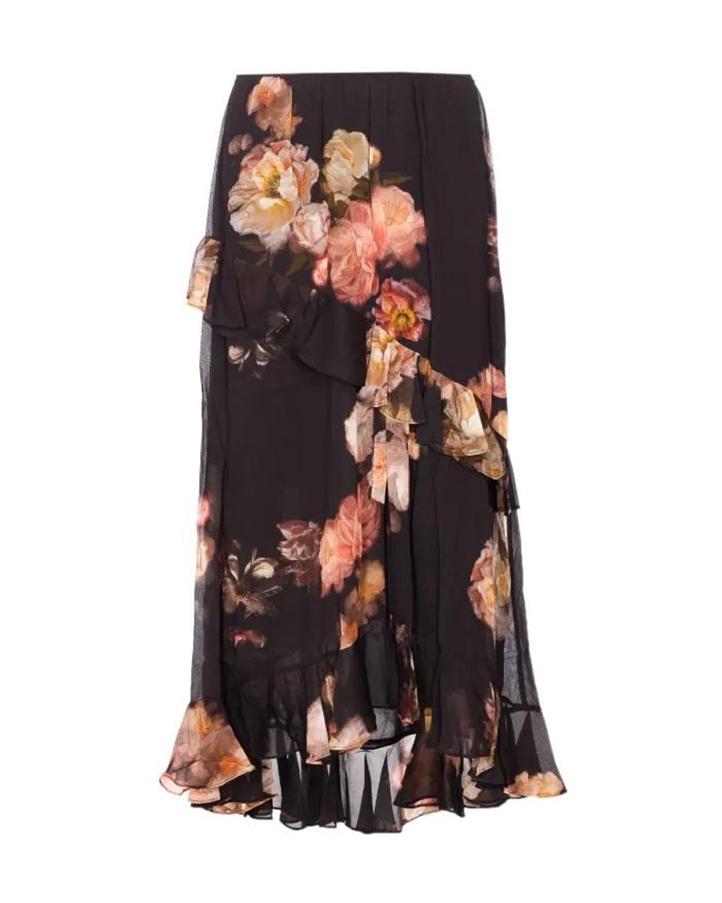 Zimmermann Black Hypnotic Asymmetric Midi Skirt