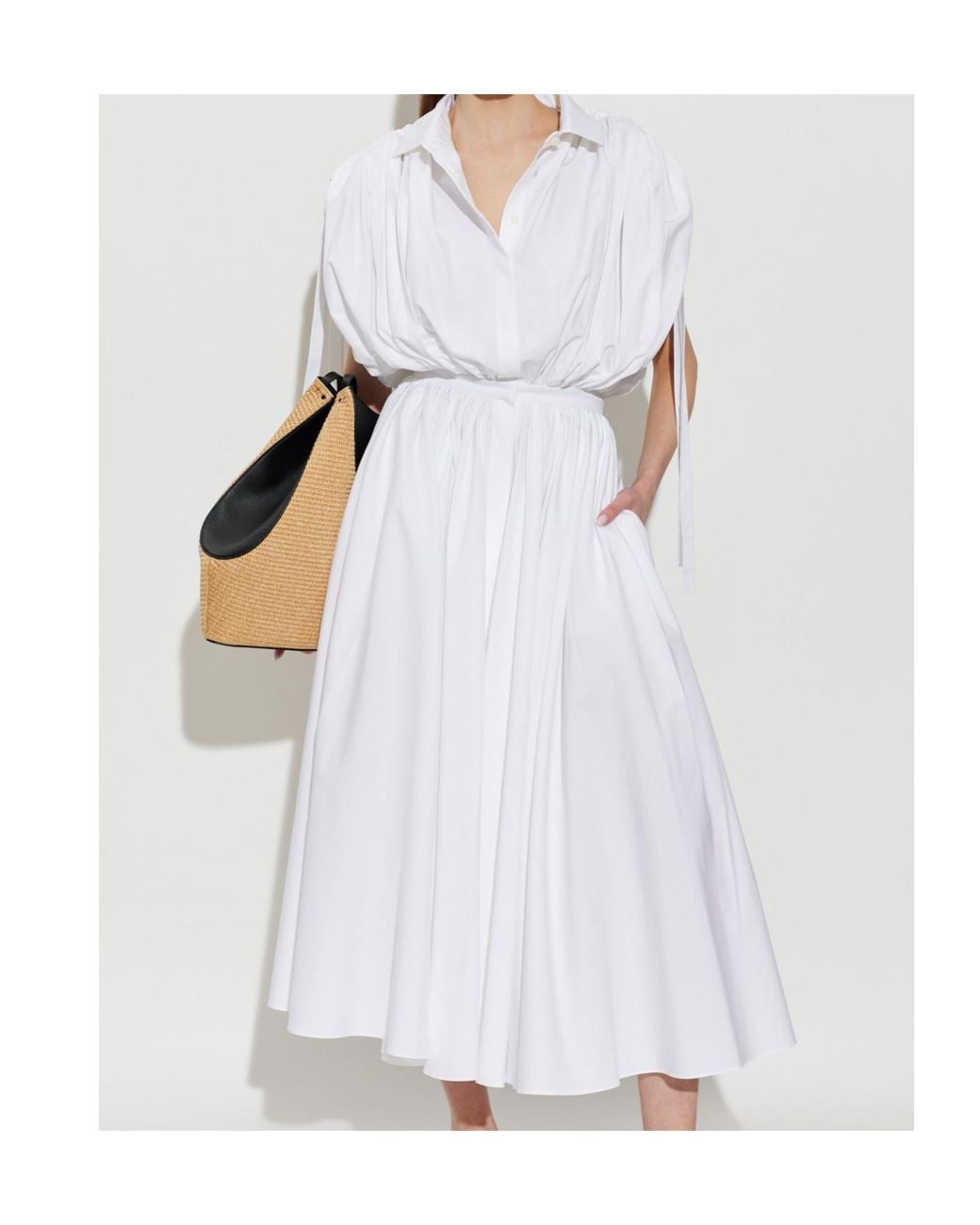 Givenchy White Draped Midi Dress
