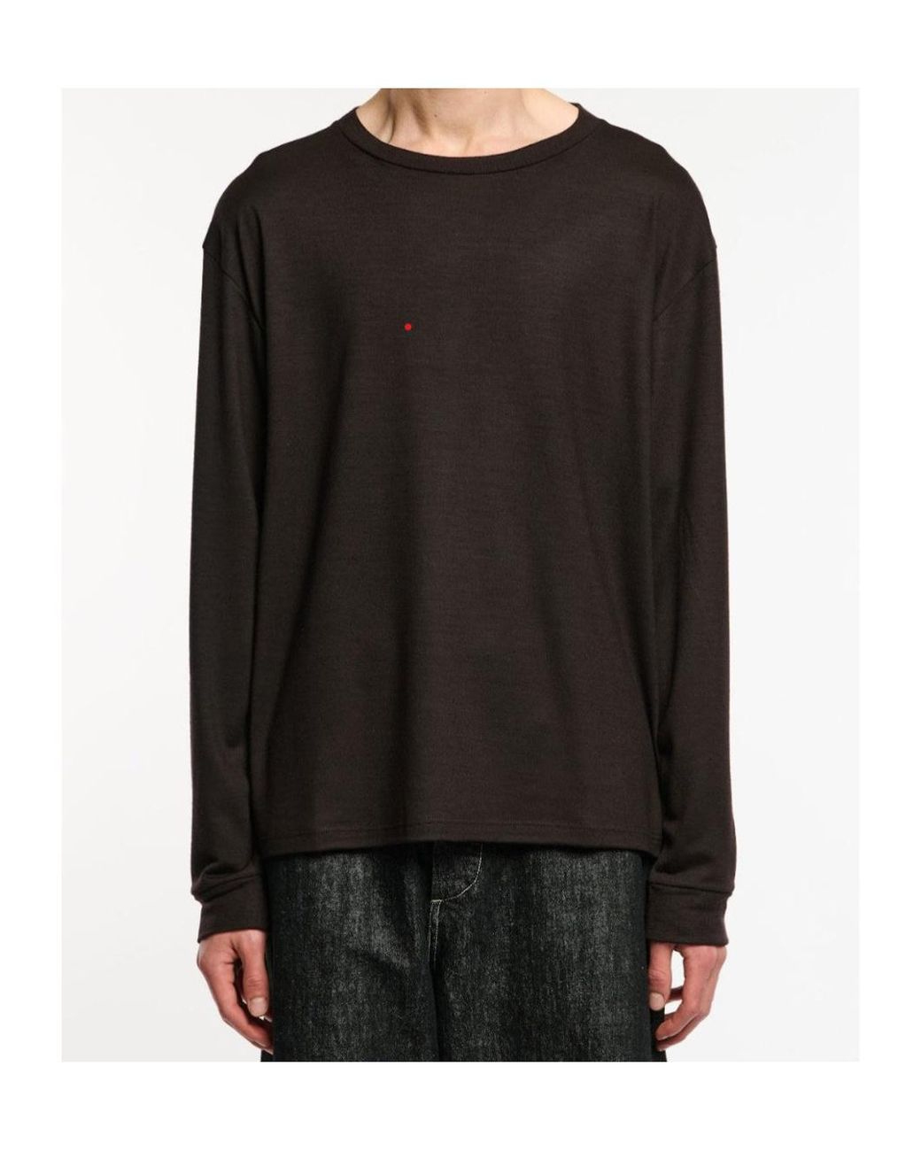 Studio Nicholson Black Long-Sleeved Jersey T-Shirt for men